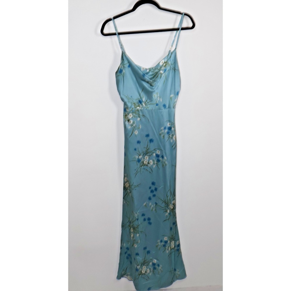 Reformation Dress Size 6 Blue Flora Devora Silk Lago Wedding Guest Bridesmaid - Picture 2 of 10